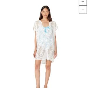 LILLY PULITZER AIDEEN COVERUP WHITE LACE SIZE MEDIUM